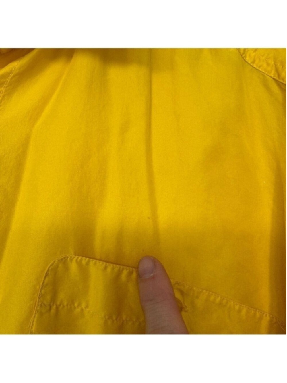 Vintage Yellow Silk Button Up Shirt Oversized Small - Picture 4 of 13
